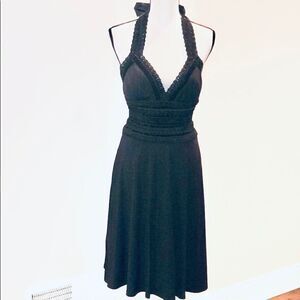 White House Black Market black halter dress sz 2